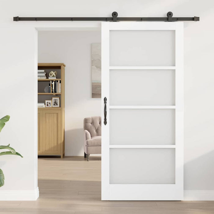 Ușă glisantă ORKDAL Alb 93 x 202 cm Lemn masiv de pin și sticlă - WALTI WALTI