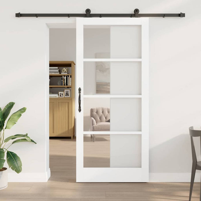 Ușă glisantă ORKDAL Alb 93 x 211 cm Lemn masiv de pin și sticlă - WALTI WALTI