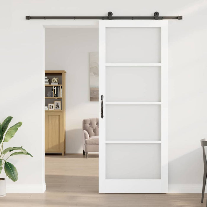 Ușă glisantă ORKDAL Alb 93 x 232 cm Lemn masiv de pin și sticlă - WALTI WALTI