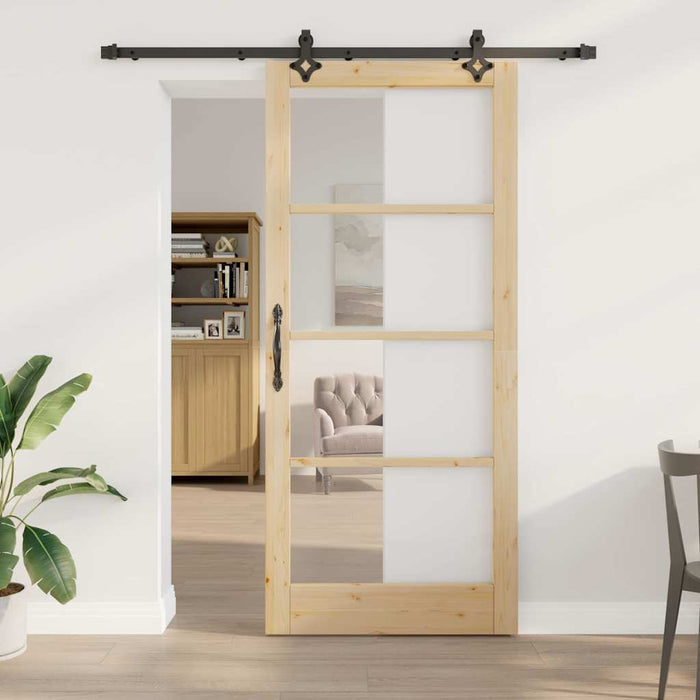 Ușă glisantă ORKDAL Natural și Negru 93 x 211 cm - WALTI WALTI