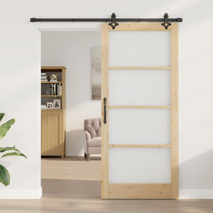 Ușă glisantă ORKDAL Natural și Negru 93 x 211 cm - WALTI WALTI