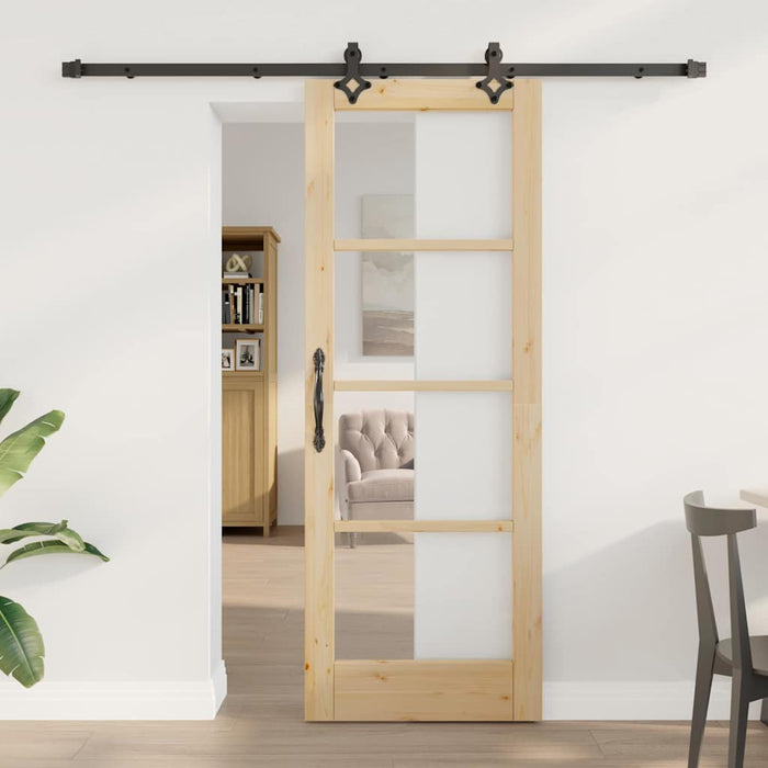 Ușă glisantă ORKDAL Natural și Negru 73,5 x 198,5 cm - WALTI WALTI