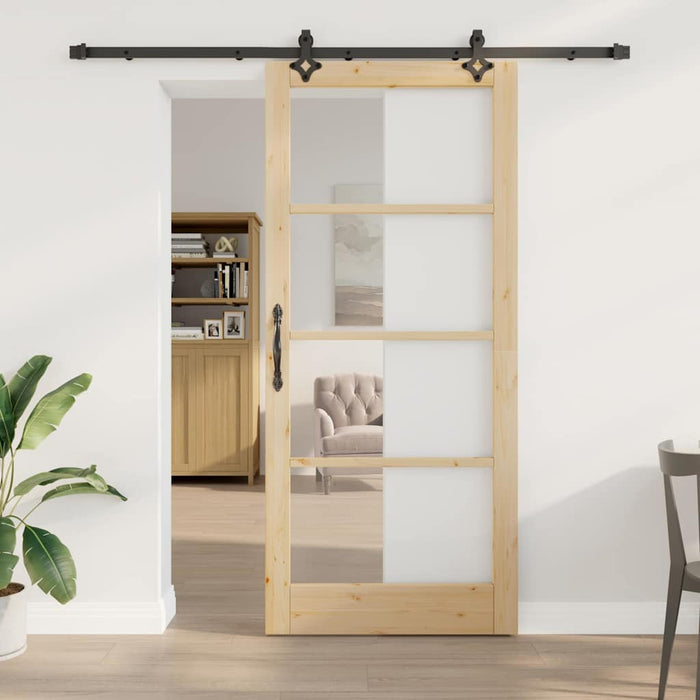 Ușă glisantă ORKDAL Natural și Negru 93 x 211 cm - WALTI WALTI
