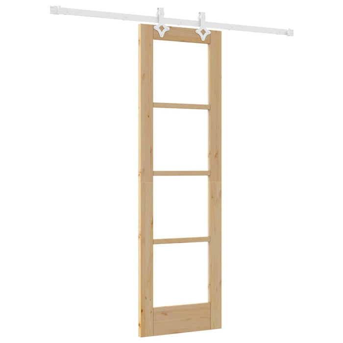 Ușă glisantă natural 61 x 198,5 cm Lemn masiv de pin și sticlă - WALTI WALTI