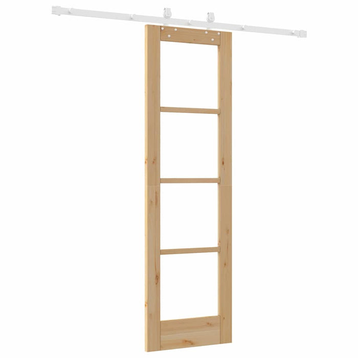 Ușă glisantă natural 61 x 198,5 cm Lemn masiv de pin și sticlă - WALTI WALTI