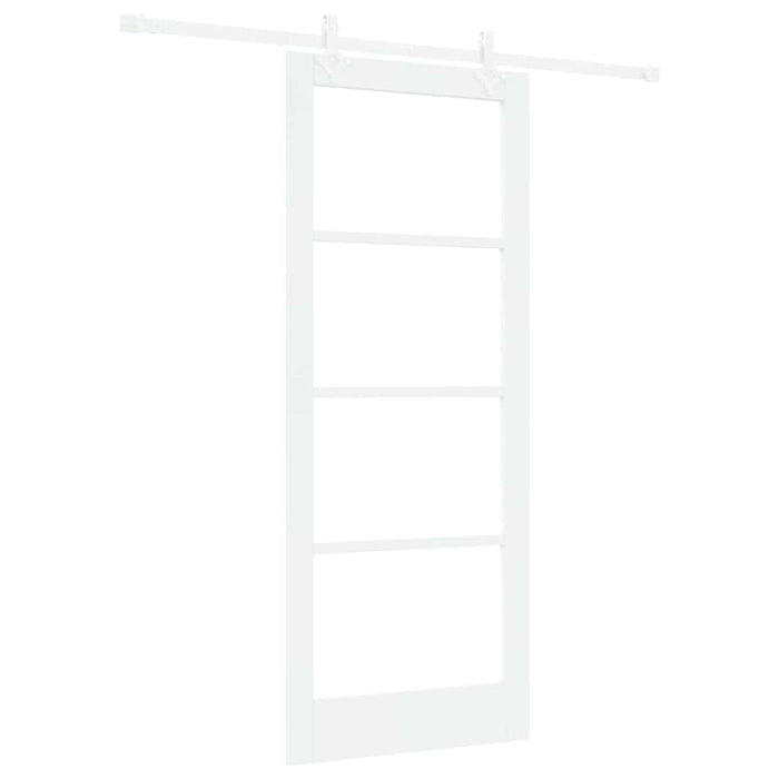 Ușă glisantă Alb 83 x 202 cm Lemn masiv de pin și sticlă - WALTI WALTI