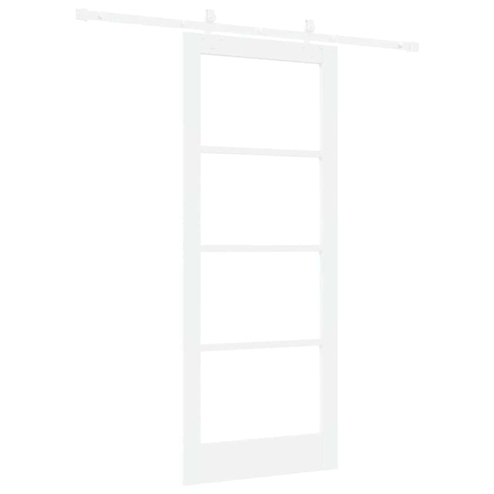 Ușă glisantă Alb 83 x 202 cm Lemn masiv de pin și sticlă - WALTI WALTI