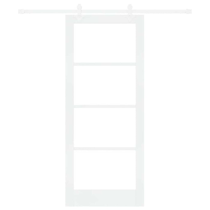 Ușă glisantă Alb 83 x 202 cm Lemn masiv de pin și sticlă - WALTI WALTI