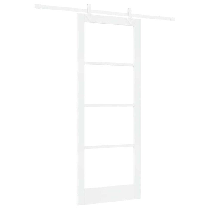 Ușă glisantă Alb 83 x 211 cm Lemn masiv de pin și sticlă - WALTI WALTI
