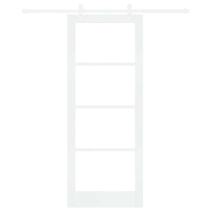 Ușă glisantă Alb 83 x 211 cm Lemn masiv de pin și sticlă - WALTI WALTI