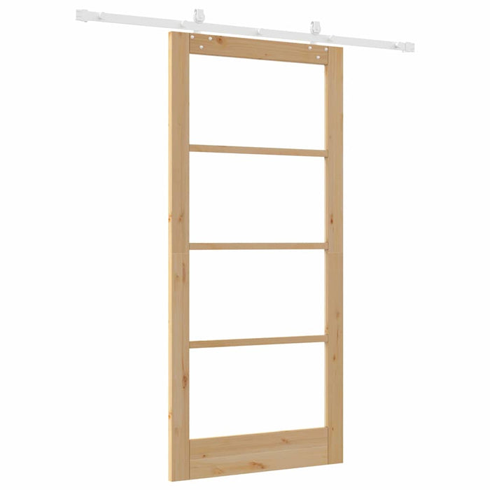 Ușă glisantă natural 93 x 202 cm Lemn masiv de pin și sticlă - WALTI WALTI