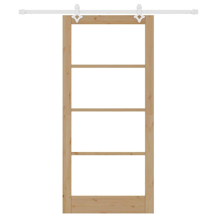 Ușă glisantă natural 93 x 202 cm Lemn masiv de pin și sticlă - WALTI WALTI