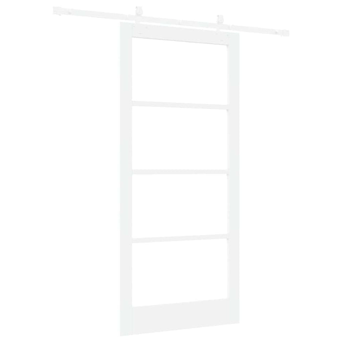 Ușă glisantă Alb 93 x 202 cm Lemn masiv de pin și sticlă - WALTI WALTI