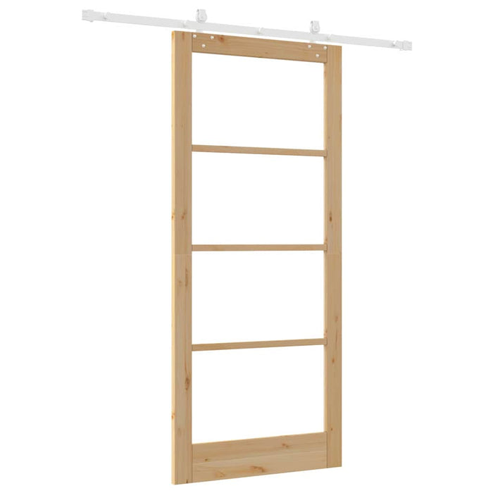 Ușă glisantă natural 93 x 211 cm Lemn masiv de pin și sticlă - WALTI WALTI