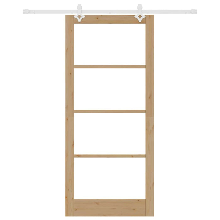 Ușă glisantă natural 93 x 211 cm Lemn masiv de pin și sticlă - WALTI WALTI