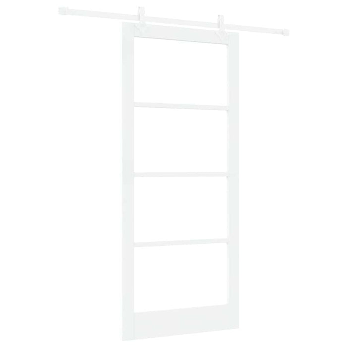 Ușă glisantă Alb 93 x 211 cm Lemn masiv de pin și sticlă - WALTI WALTI