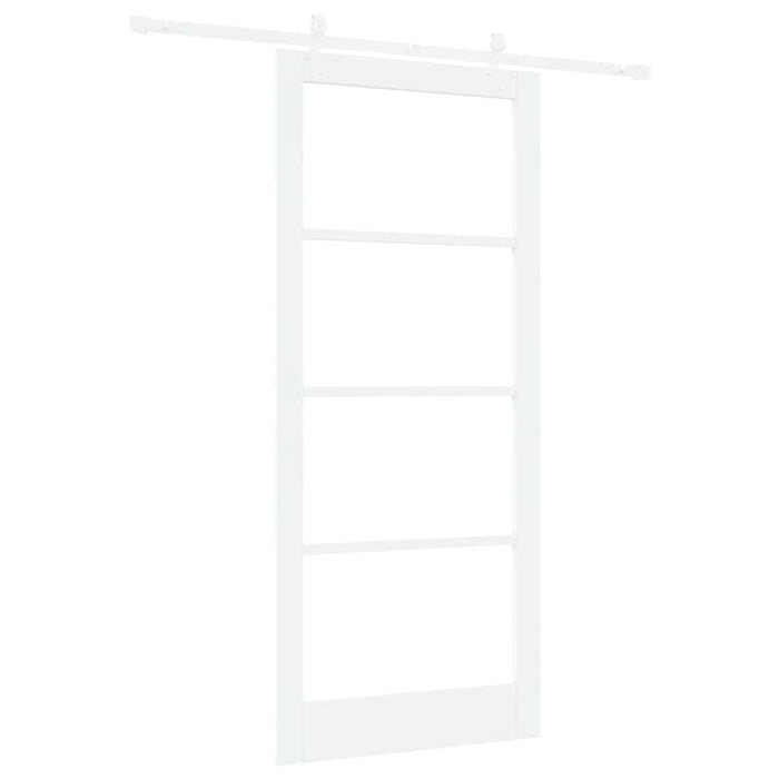Ușă glisantă Alb 93 x 211 cm Lemn masiv de pin și sticlă - WALTI WALTI