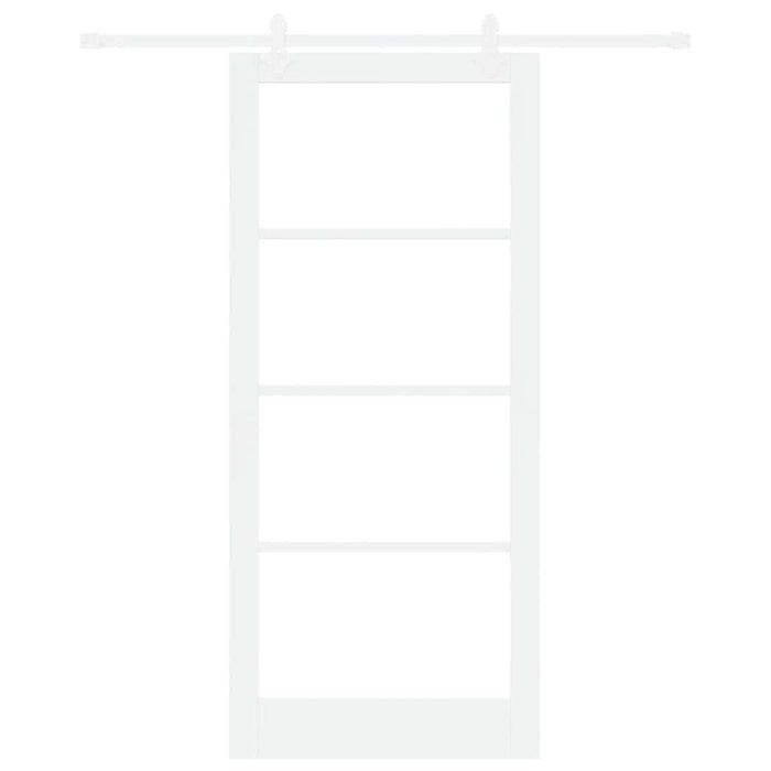 Ușă glisantă Alb 93 x 211 cm Lemn masiv de pin și sticlă - WALTI WALTI