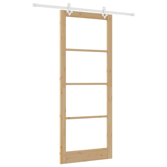 Ușă glisantă natural 93 x 232 cm Lemn masiv de pin și sticlă - WALTI WALTI