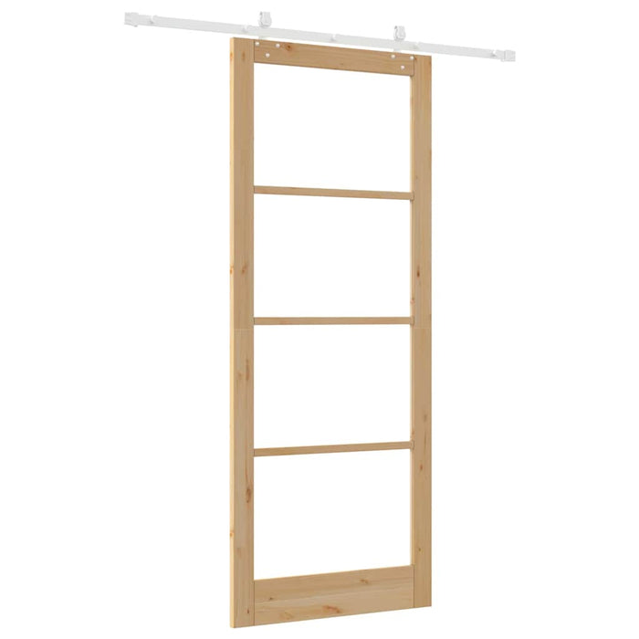 Ușă glisantă natural 93 x 232 cm Lemn masiv de pin și sticlă - WALTI WALTI