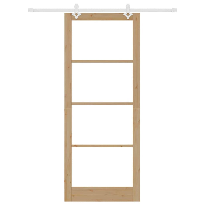 Ușă glisantă natural 93 x 232 cm Lemn masiv de pin și sticlă - WALTI WALTI