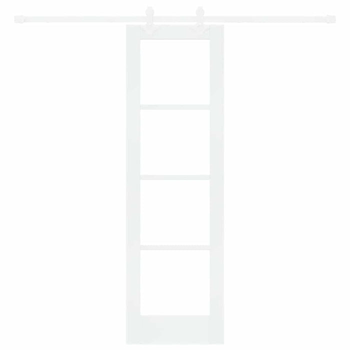 Ușă glisantă Alb 61 x 198,5 cm Lemn masiv de pin și sticlă - WALTI WALTI