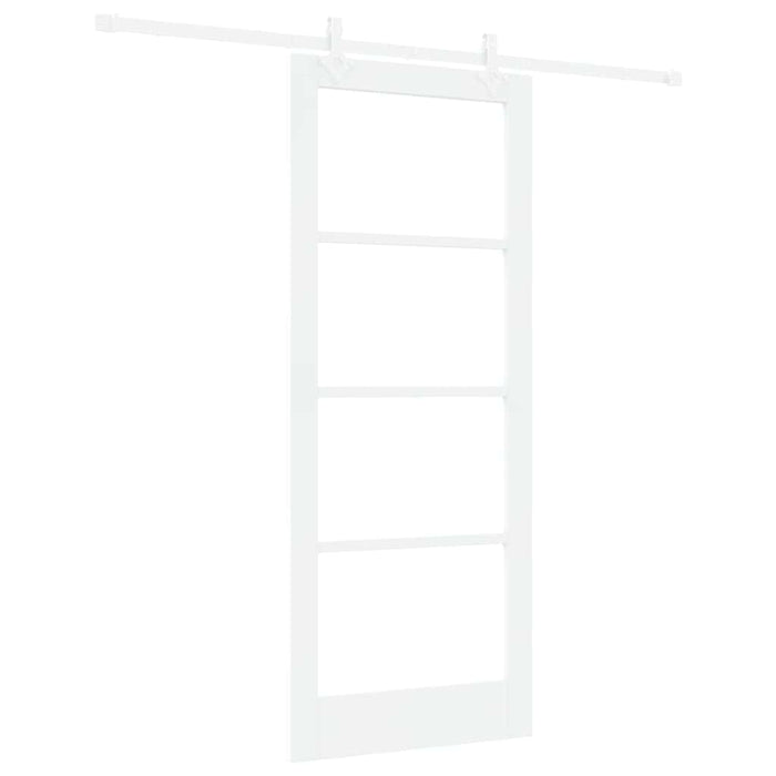 Ușă glisantă Alb 83 x 202 cm Lemn masiv de pin și sticlă - WALTI WALTI