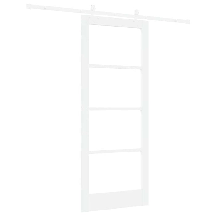Ușă glisantă Alb 83 x 202 cm Lemn masiv de pin și sticlă - WALTI WALTI