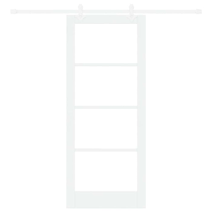 Ușă glisantă Alb 83 x 202 cm Lemn masiv de pin și sticlă - WALTI WALTI