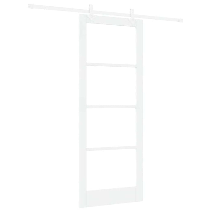 Ușă glisantă Alb 83 x 211 cm Lemn masiv de pin și sticlă - WALTI WALTI
