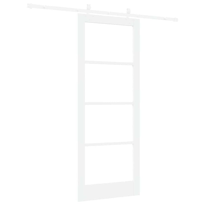Ușă glisantă Alb 83 x 211 cm Lemn masiv de pin și sticlă - WALTI WALTI