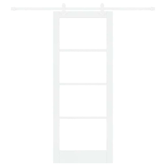 Ușă glisantă Alb 83 x 211 cm Lemn masiv de pin și sticlă - WALTI WALTI
