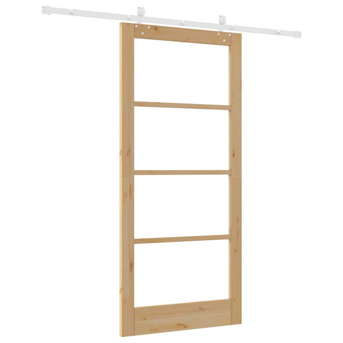 Ușă glisantă natural 93 x 202 cm Lemn masiv de pin și sticlă - WALTI WALTI