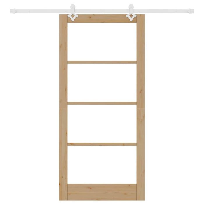 Ușă glisantă natural 93 x 202 cm Lemn masiv de pin și sticlă - WALTI WALTI
