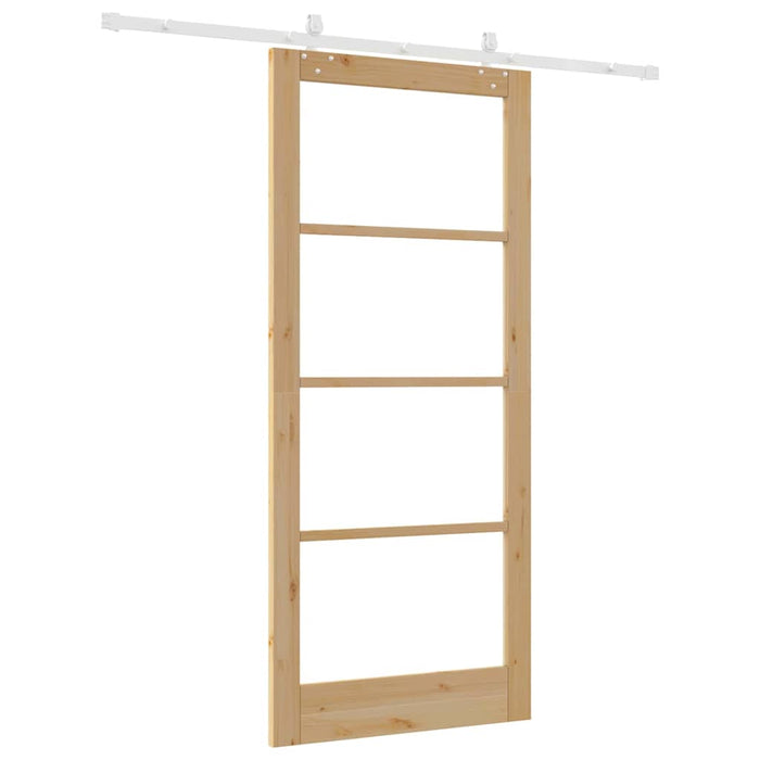 Ușă glisantă natural 93 x 211 cm Lemn masiv de pin și sticlă - WALTI WALTI