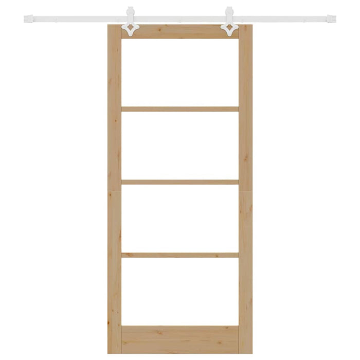 Ușă glisantă natural 93 x 211 cm Lemn masiv de pin și sticlă - WALTI WALTI