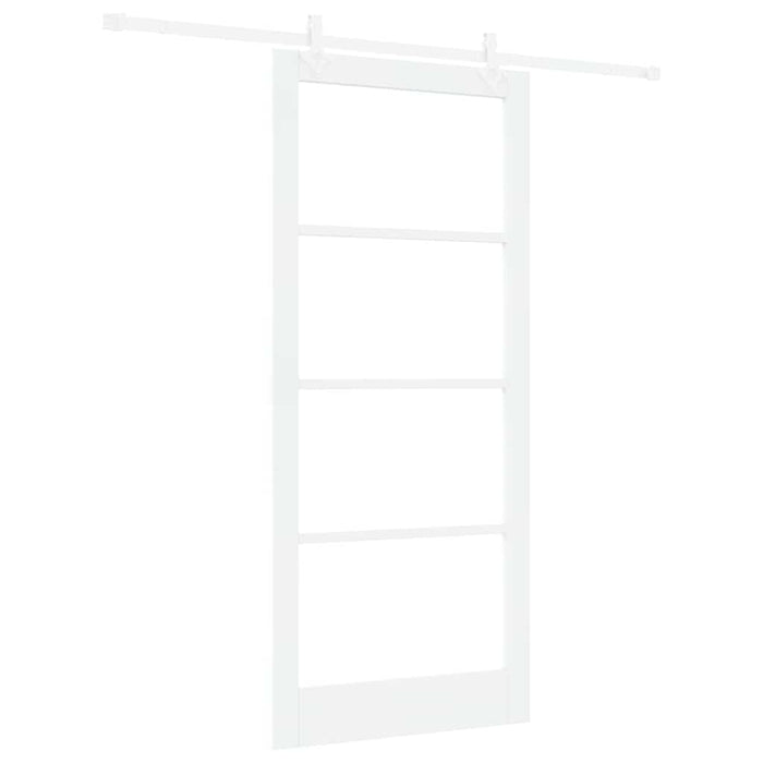 Ușă glisantă Alb 93 x 211 cm Lemn masiv de pin și sticlă - WALTI WALTI