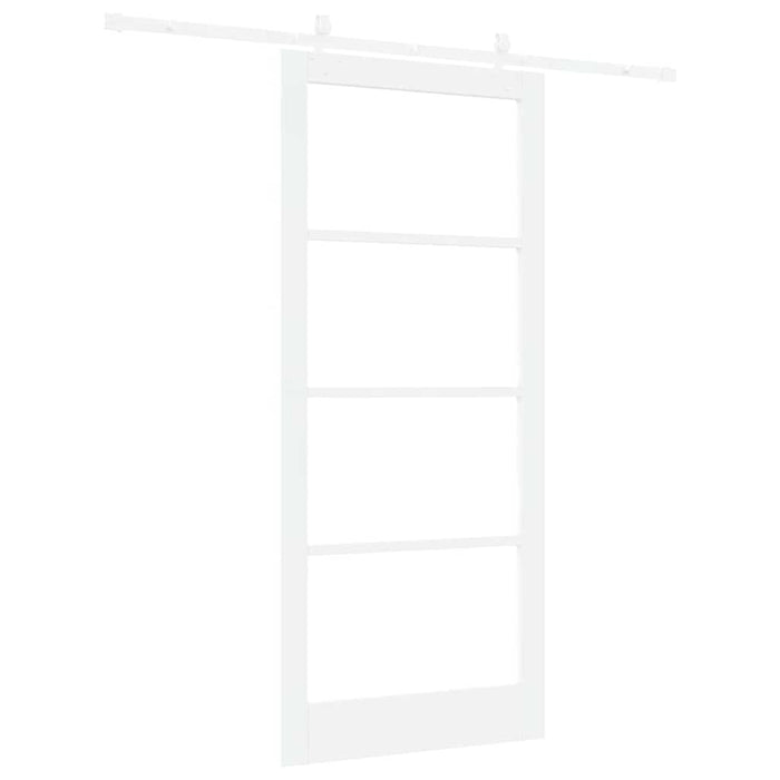Ușă glisantă Alb 93 x 211 cm Lemn masiv de pin și sticlă - WALTI WALTI