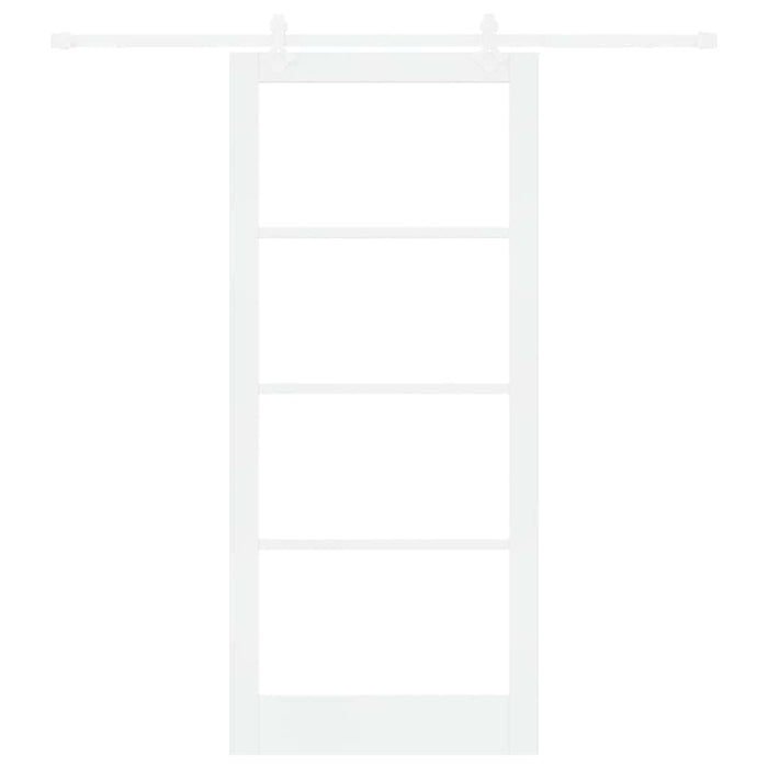 Ușă glisantă Alb 93 x 211 cm Lemn masiv de pin și sticlă - WALTI WALTI