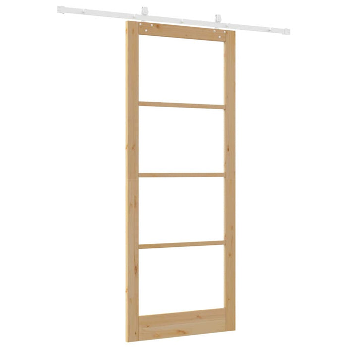 Ușă glisantă natural 93 x 232 cm Lemn masiv de pin și sticlă - WALTI WALTI