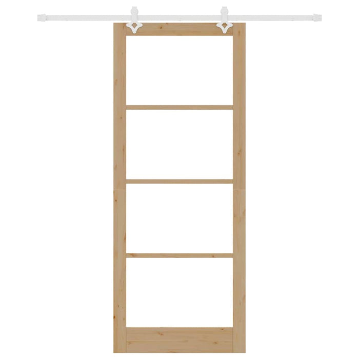 Ușă glisantă natural 93 x 232 cm Lemn masiv de pin și sticlă - WALTI WALTI