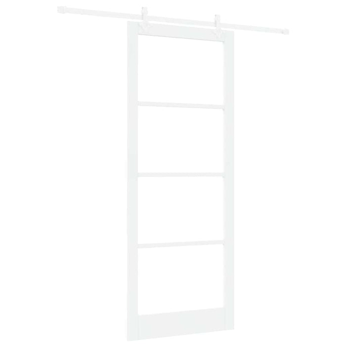 Ușă glisantă Alb 93 x 232 cm Lemn masiv de pin și sticlă - WALTI WALTI