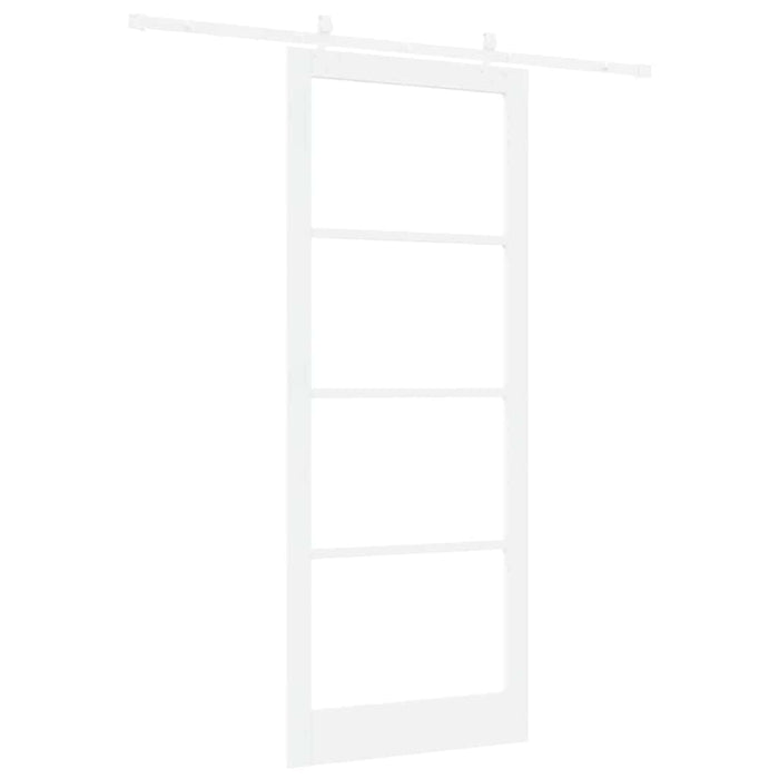 Ușă glisantă Alb 93 x 232 cm Lemn masiv de pin și sticlă - WALTI WALTI