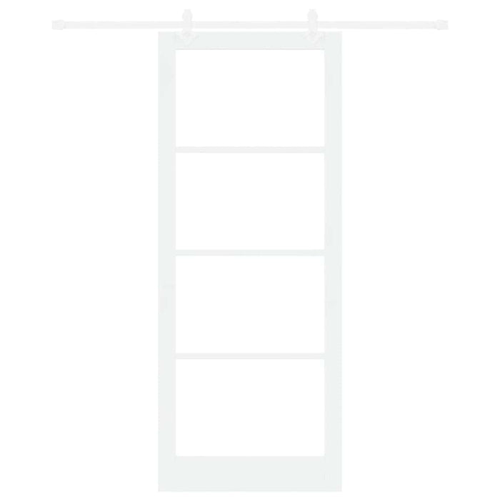Ușă glisantă Alb 93 x 232 cm Lemn masiv de pin și sticlă - WALTI WALTI