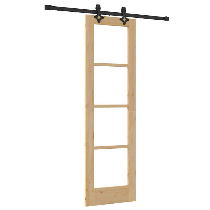 Ușă glisantă natural 61 x 198,5 cm Lemn masiv de pin și sticlă - WALTI WALTI