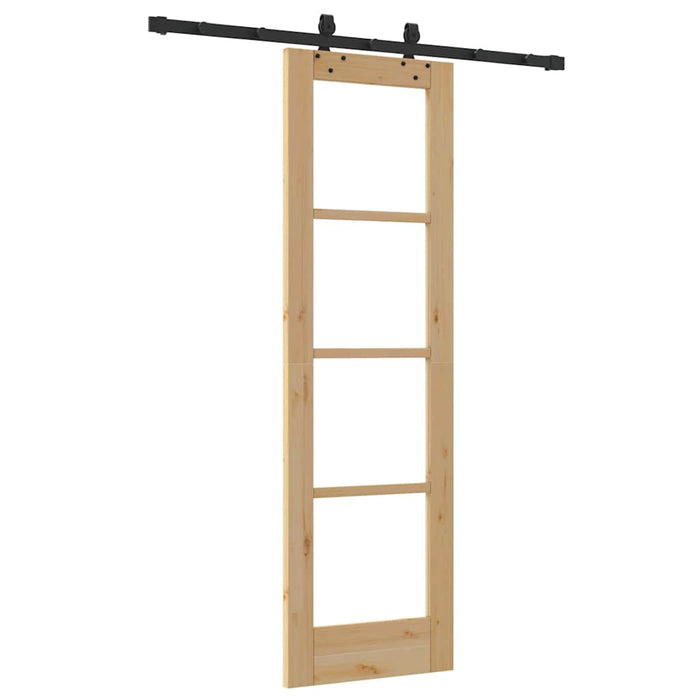 Ușă glisantă natural 61 x 198,5 cm Lemn masiv de pin și sticlă - WALTI WALTI