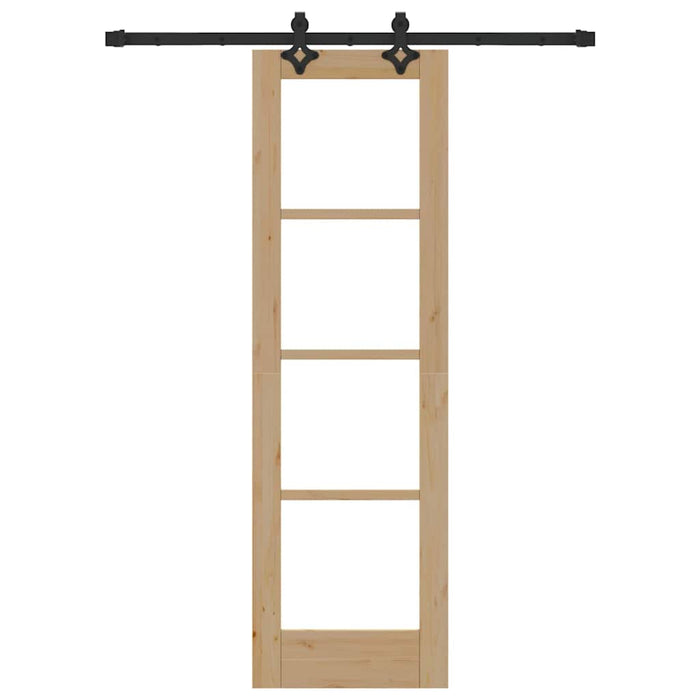 Ușă glisantă natural 61 x 198,5 cm Lemn masiv de pin și sticlă - WALTI WALTI
