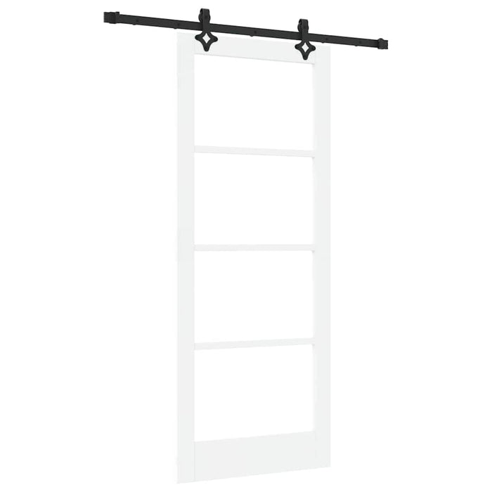 Ușă glisantă Alb 83 x 202 cm Lemn masiv de pin și sticlă - WALTI WALTI