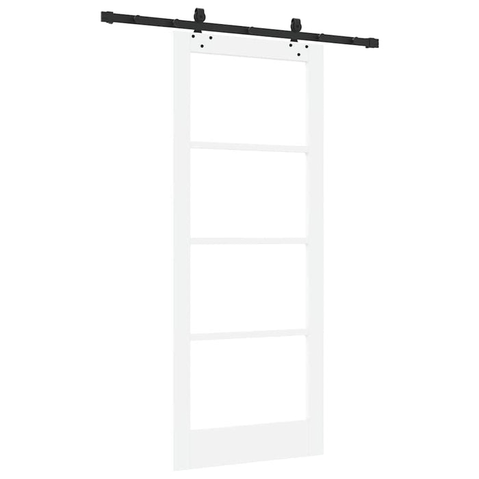 Ușă glisantă Alb 83 x 202 cm Lemn masiv de pin și sticlă - WALTI WALTI
