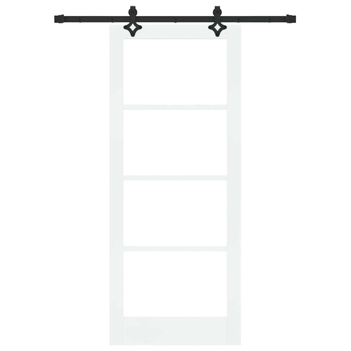 Ușă glisantă Alb 83 x 202 cm Lemn masiv de pin și sticlă - WALTI WALTI
